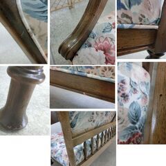 マルニ木工/maruni 2人掛け ソファ 布張り 花柄 ラブソファ 2P 長椅子 札幌 西野店