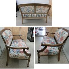 マルニ木工/maruni 2人掛け ソファ 布張り 花柄 ラブソファ 2P 長椅子 札幌 西野店