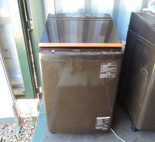 TOSHIBA 全自動洗濯機 2017年製 ザブーン AW-10SV6 脱水10kg 乾燥5.0kg 東芝 ZABOON グレイブラウン 札幌市
