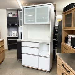 【超美品‼️】定価79,900円 現行モデル♪ ニトリ 100cm幅キッチンボード(アルミナ2) 食器棚 収納家具 ホワイト♪