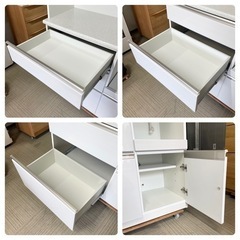 【超美品‼️】定価79,900円 現行モデル♪ ニトリ 100cm幅キッチンボード(アルミナ2) 食器棚 収納家具 ホワイト♪