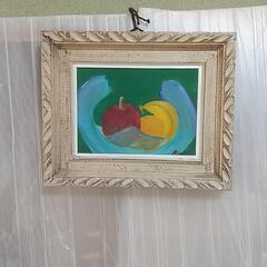 ●油彩絵、果物、りんご、バナナ●