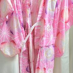 ピンクの花　浴衣