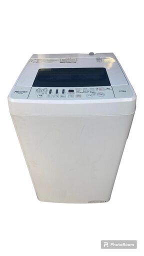 ☆中古￥8,800！Hisense　4.5㎏洗濯機　家電　2018年製　HW-T45A型　幅54㎝ｘ奥行54㎝ｘ高さ94㎝　【BI123】