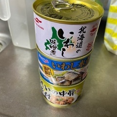 イワシ缶カレイ缶3個