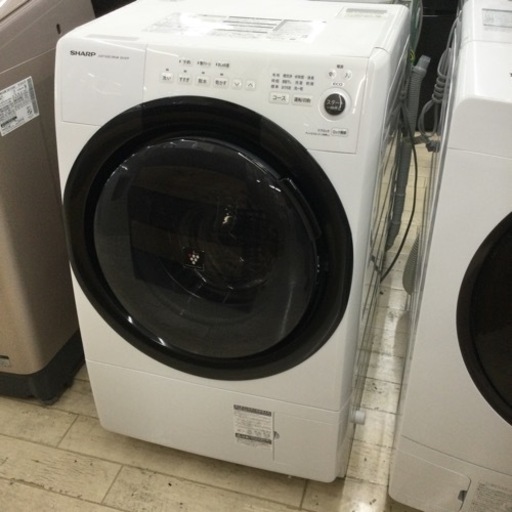 【✨7kg洗濯3.5kg乾燥❗️スッキリ置けるコンパクトサイズ❗️プラズマクラスターイオンでカビ菌抑制❗️✨】定価¥128,000円 SHARP／シャープ 7/3.5kgドラム式洗濯機 ES-S7F-WL 2021年生