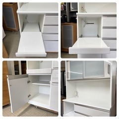 【超美品‼️】定価119,000円♪ ニトリ 120cm幅キッチンボード(ポスティア120KB) 食器棚 収納家具 木目調ホワイト♪