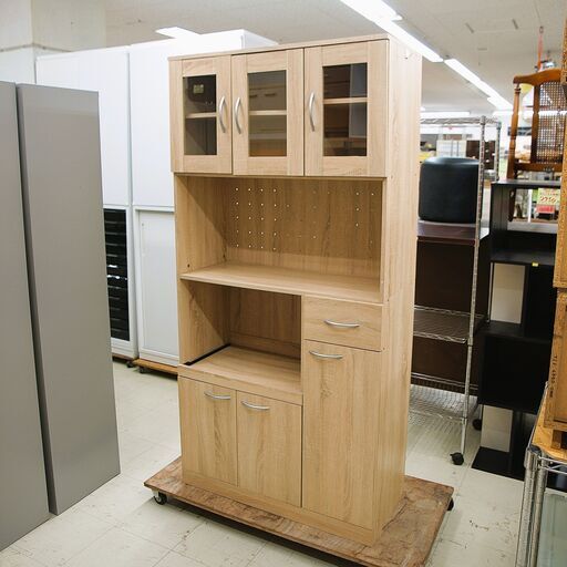【売り切り御免！】 キッチンボード　W885　リユース品 食器棚、キッチン収納