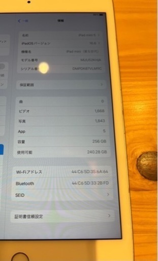 9月中値下げ！iPadmini第5世代　256GB