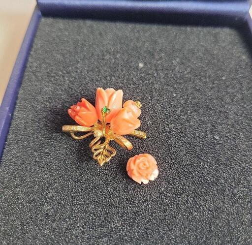 pt999 K18 ゴールドネックレス ダイヤモンド アクセサリー  薔薇 花