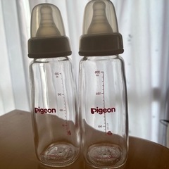 ［値下げしました］Pigeon/哺乳瓶/耐熱ガラス/新生児乳首
