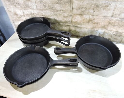 鉄製 フライパン 7点セット 18.5cm 19cm 20cm ノーブランド USED品 札幌市