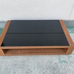 【美品】高級　ローテーブル　木製　ガラス