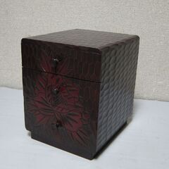 鎌倉彫☆ミニタンス 小物入れ 卓上 木製 三段