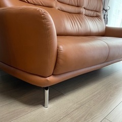 本革　美品　ハイバックソファー