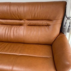 本革　美品　ハイバックソファー