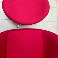 エッグチェア　リプロダクト　レッド　赤　オットマン付