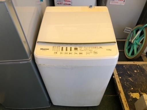 【リサイクルサービス八光】2018年製　ハイセンス　HW-G55A-W 全自動洗濯機 ホワイト 5.5kg