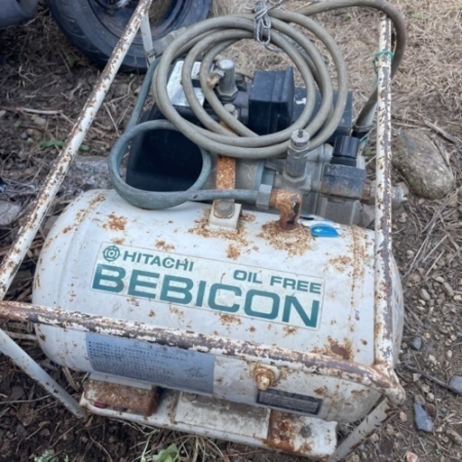 動作OK◆日立 HITACHI コンプレッサー 100V◆BEBICON ベビコン オイルフリー 12リットル OP-8SK