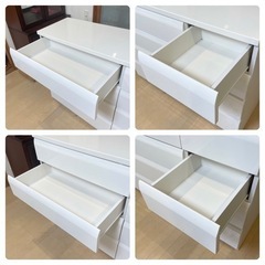 超美品‼️】ニトリ 120cm幅4段ローチェスト タンス 衣類収納家具 鏡面