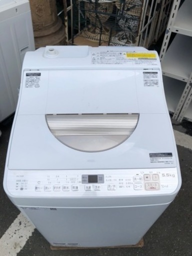 福岡市内配送設置無料　2018年　ES-TX5B-N 縦型洗濯乾燥機 ゴールド系 [洗濯5.0kg /乾燥3.5kg /ヒーター乾燥(排気タイプ) /上開き]