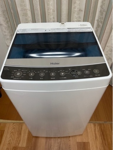 【終了】2019年製 ハイアール 5.5kg 全自動洗濯機　ブラックHaier JW-C55A-K