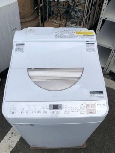 福岡市内配送設置無料　2019年　ES-TX5C 縦型洗濯乾燥機 ゴールド系 [洗濯5.5kg /乾燥3.5kg /ヒーター乾燥(排気タイプ) /上開き]