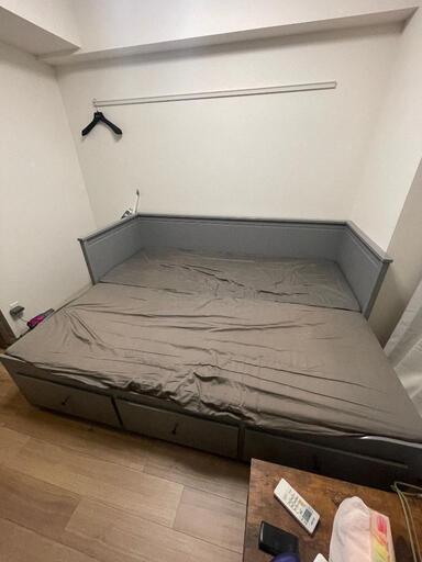 IKEA HEMNES  ヘムネスデイベッド 引き出し3/マットレス2付き,