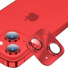 カステルバジャック ピッコロ 二つ折り財布 022614 ブラック-iPhone14 Plus RED 128GB　透明スマホケース、ガラスフィルム貼り付け済み カメラ保護フィルム貼り付け済み