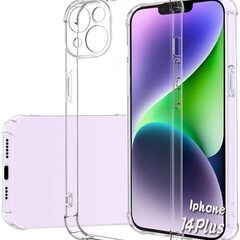 カステルバジャック ピッコロ 二つ折り財布 022614 ブラック-iPhone14 Plus RED 128GB　透明スマホケース、ガラスフィルム貼り付け済み カメラ保護フィルム貼り付け済み