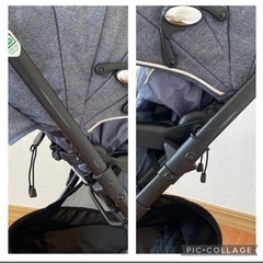 アップリカベビーカーAB型&フットマフ/デニム調アカチャンホンポ限定