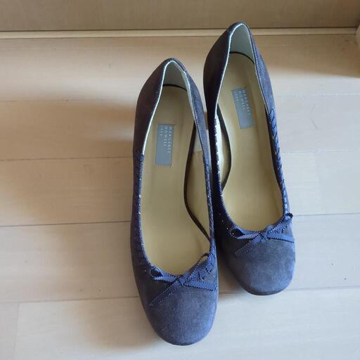 MARGARET HOWELL idea　マーガレットハウエル　本革　こげ茶スエード　パンプス24.5㌢美品