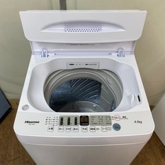 I666 🌈 2021年製の美品♪ Hisense 洗濯機 （4.5㎏） 動作確認済 ⭐ クリーニング済