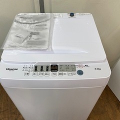 I666 🌈 2021年製の美品♪ Hisense 洗濯機 （4.5㎏） 動作確認済 ⭐ クリーニング済