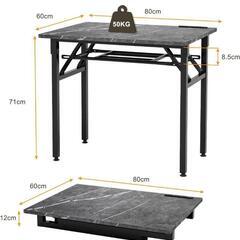 68e  FryLR 折りたたみデスク 机 大理石柄 組み立て不...