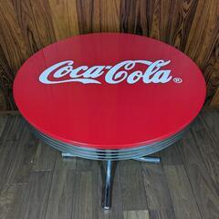 コカ・コーラ　ステンレステーブル　椅子3点セット、