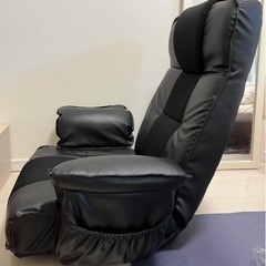 【ネット決済】アイリスプラザ座椅子　ブラック　リクライニングソフ...