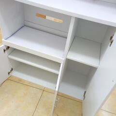 ★ジモティ割あり★  レンジボード ホワイト H180×D41×W90 クリーニング済み OJ2183