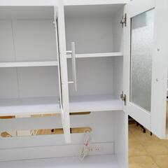 ★ジモティ割あり★  レンジボード ホワイト H180×D41×W90 クリーニング済み OJ2183