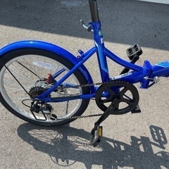 値下げ☆ほぼ未使用　6段変速付き　折りたたみ自転車　ブルー