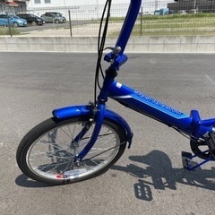 値下げ☆ほぼ未使用　6段変速付き　折りたたみ自転車　ブルー