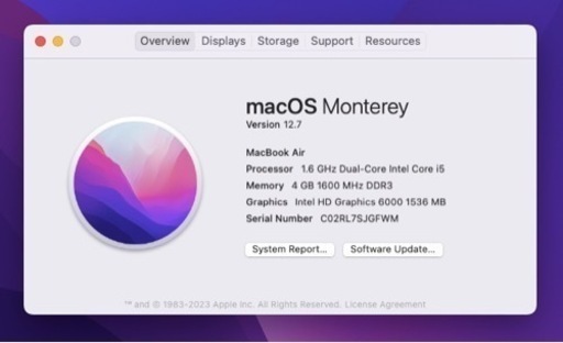 Mac MacBook Air A1465(11-inch,Early2015)