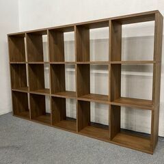 無印良品/MUJI スタッキングシェルフセット5段×3列 ウォールナット オープンラック 収納家具 中古家具 店頭引取歓迎 R7519