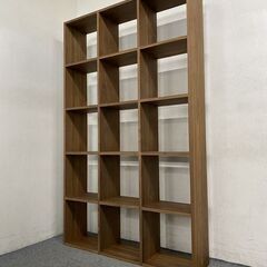 無印良品/MUJI スタッキングシェルフセット5段×3列 ウォールナット オープンラック 収納家具 中古家具 店頭引取歓迎 R7519