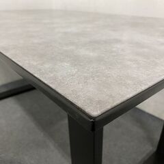 松田家具 GTダイニングテーブル ガラス天板 グレー 幅150 角型 2本足タイプ 国産強化ガラス 定価22万 中古家具 店頭引取歓迎 R7537