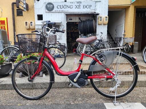 　電動自転車　ヤマハ　２４インチ　３変速　８．７ＡＨ　4点　充電器　付き　赤　配達可能