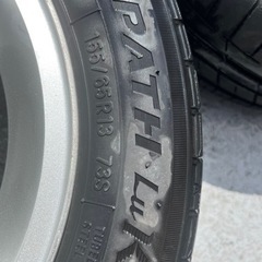 ホンダ バモス 純正 ホイール 13×4J +45 PCD100 4H TRANPATH LuK 155/65R13 2016年製造　溝約5ミリ