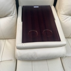 両電動 リクライニング ソファ ヤマダオリジナル 3人掛 本革 ホワイト 取扱説明書付 YES140001