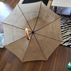 お洒落な星座の傘。薄茶色。撮影の為に広げましたが、未使用品です。