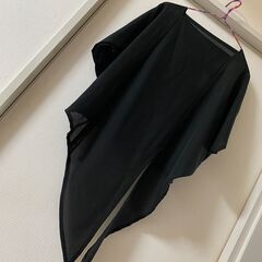 着物リメイク　絽トップス　チュニック　ブラック　M～L